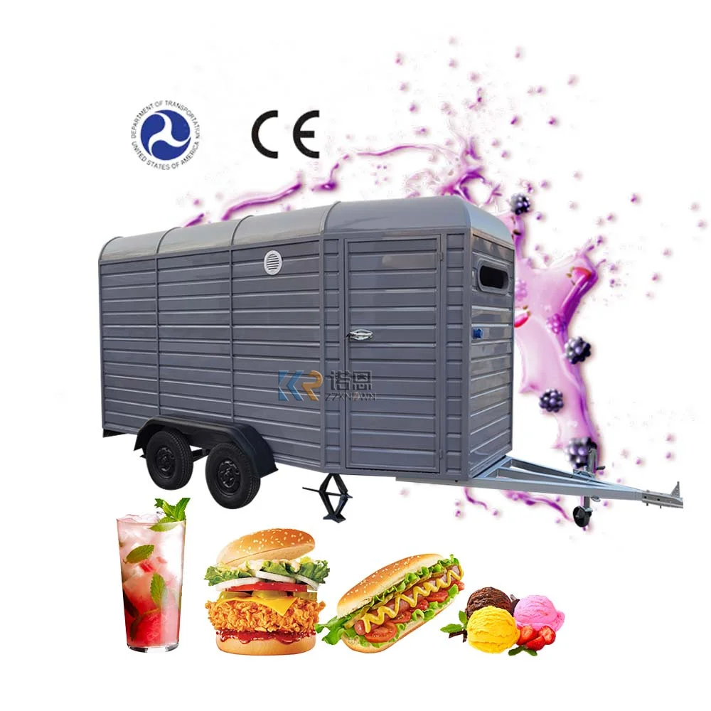 4M Ice Cream Trailer Mobile Bar Beer Truck Grazing Catering Van Juice Kiosk Hotdog Burger Grill Pizza Food Carts Camping Kitchen