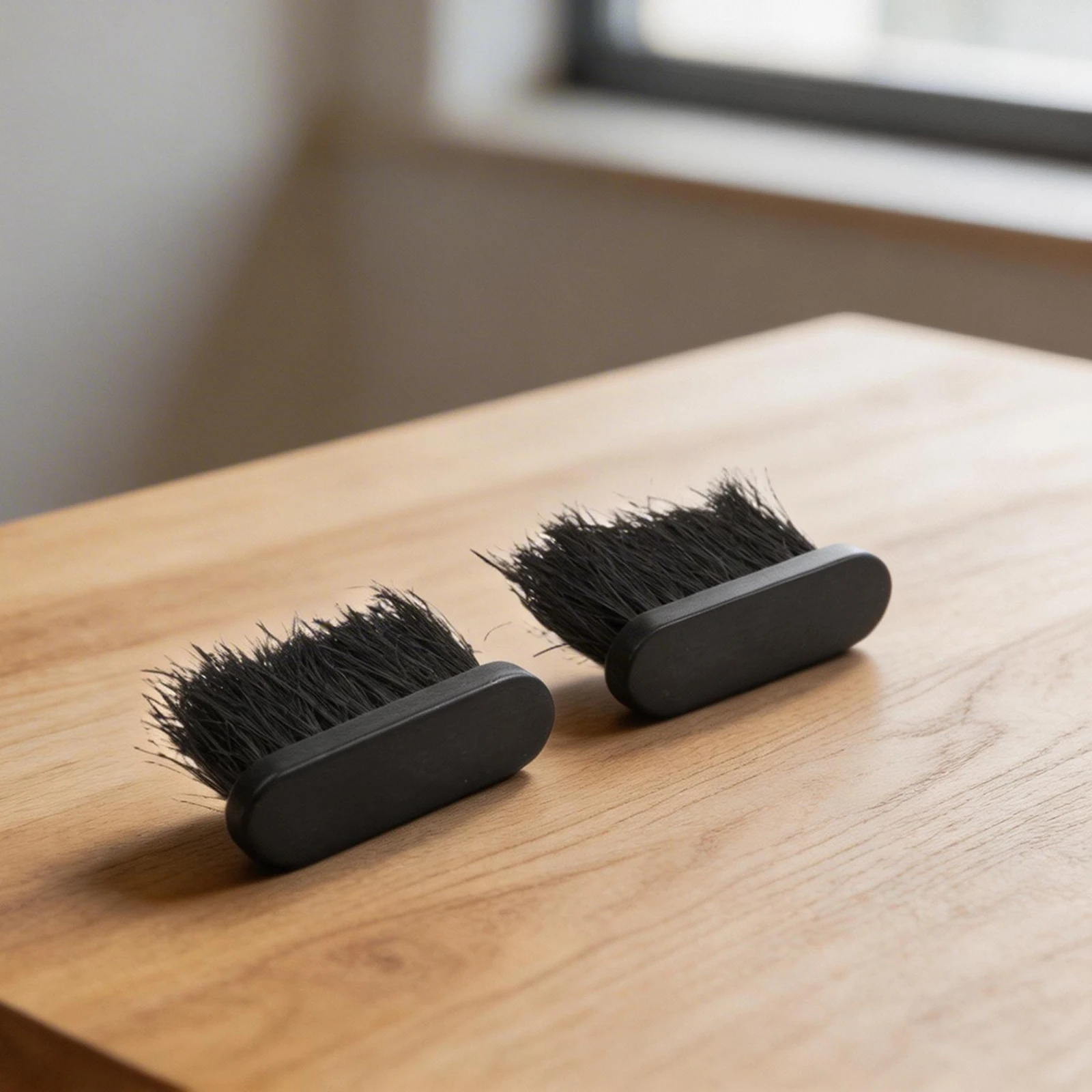 2PCS Fireplace Brush Replacement Set for Standard Fireplace Tool Handles with Natural Bristle Cleaning Performance