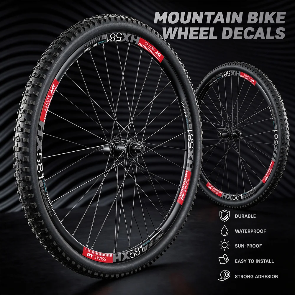 18枚セット-hx581-自転車ホイールリムステッカー-防水-2輪用-mtb-マウンテンバイク装飾デカール