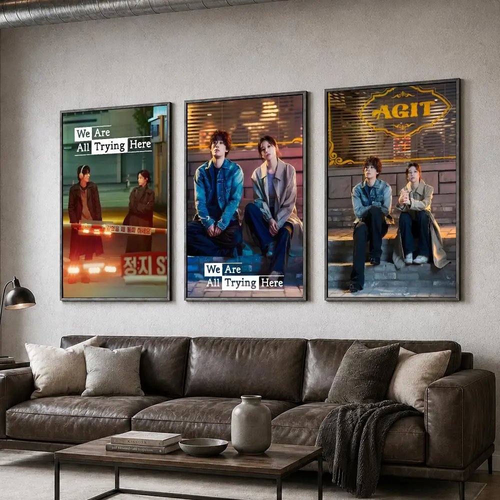 Manga We Are All Trying Here Poster  PP Self Adhesive Home Garage Dorm Bar Wall Decor Aesthetic Retro Gift