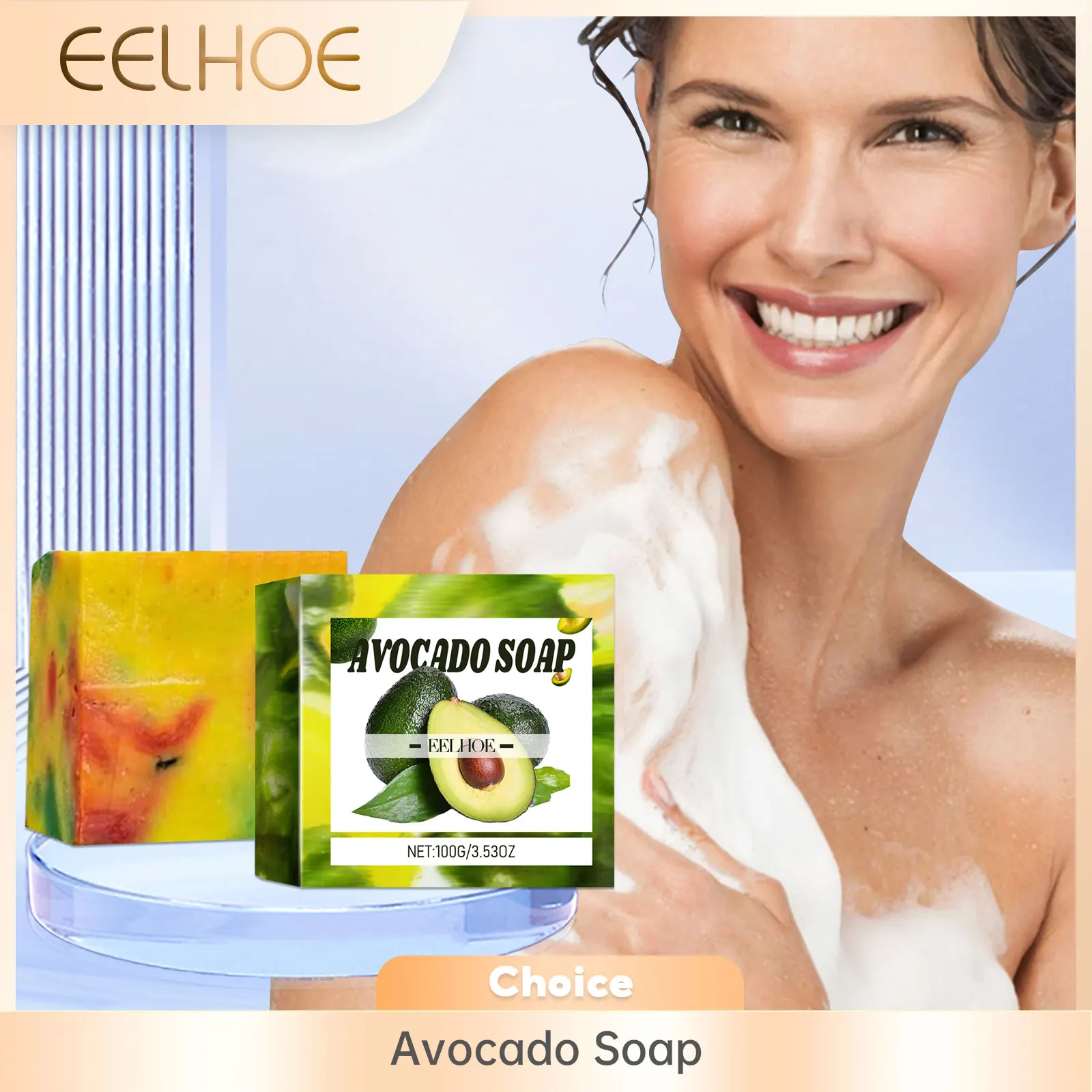 Avocado Soap Body Cleansing Moisturizing Oil Control Smoothing Skin Tender Skin Even Tone Remove Dirt Rejuvenated Skin Body Care