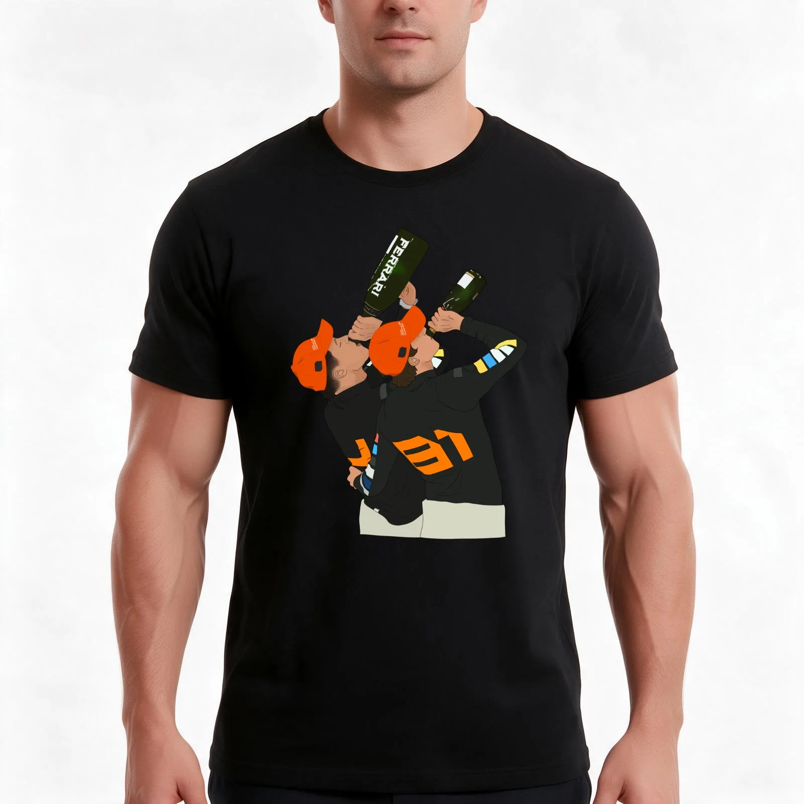 Lando and Oscar Constructors Champs T-Shirt, Summer Casual Cotton Tee, Oversized Streetwear Tops, Vintage Graphic Print