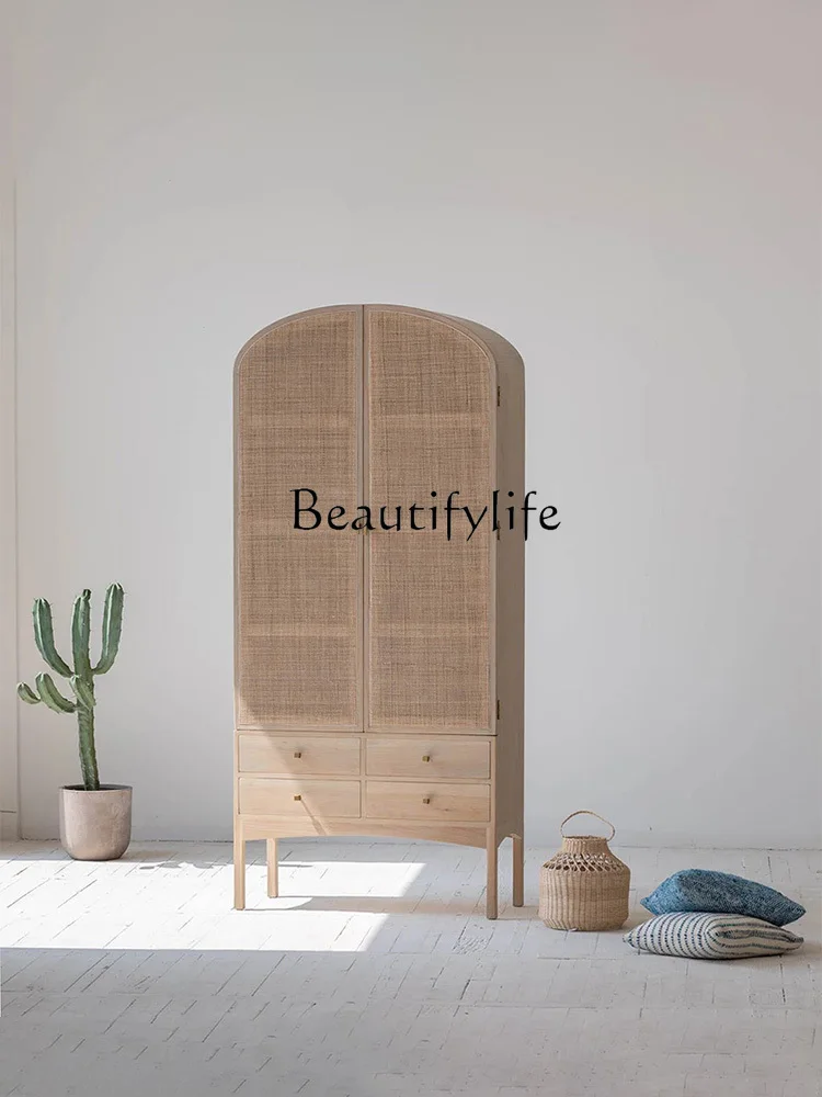 Nordic Retro Massief Houten Locker Designerkast