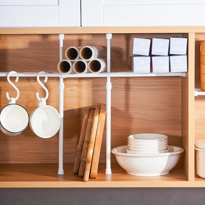 Adjustable Curtain Telescopic Pole, Multifunctional Spring, Loaded Extendable Rod, Household Hanging Rods, Bathroom Product, 1kg