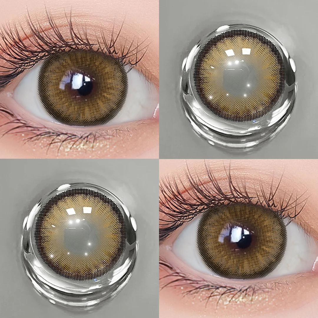 Color Contact Lenses for Eyes 1 Pair Color Lens Eyes Yearly Use Colored Pupils for Eyes Contacts CIRCLE Brown Gray Green Lenses