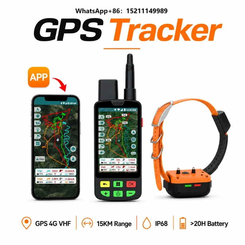 Stable Signal 15KM Range Dog Sheep GPS Tracker 1-20 Channels VHF Tracking + 4G Urban Coverage IP68 Waterproof 20h Battery