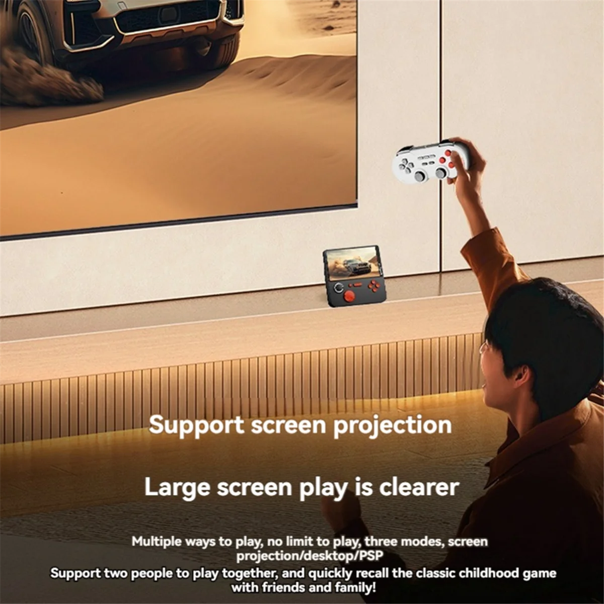 Konsol Video Game Genggam T35C E5 128G 20000 Game Konsol Game Retro HD 5 Inci 6000MAh Mendukung 13 Emulator D