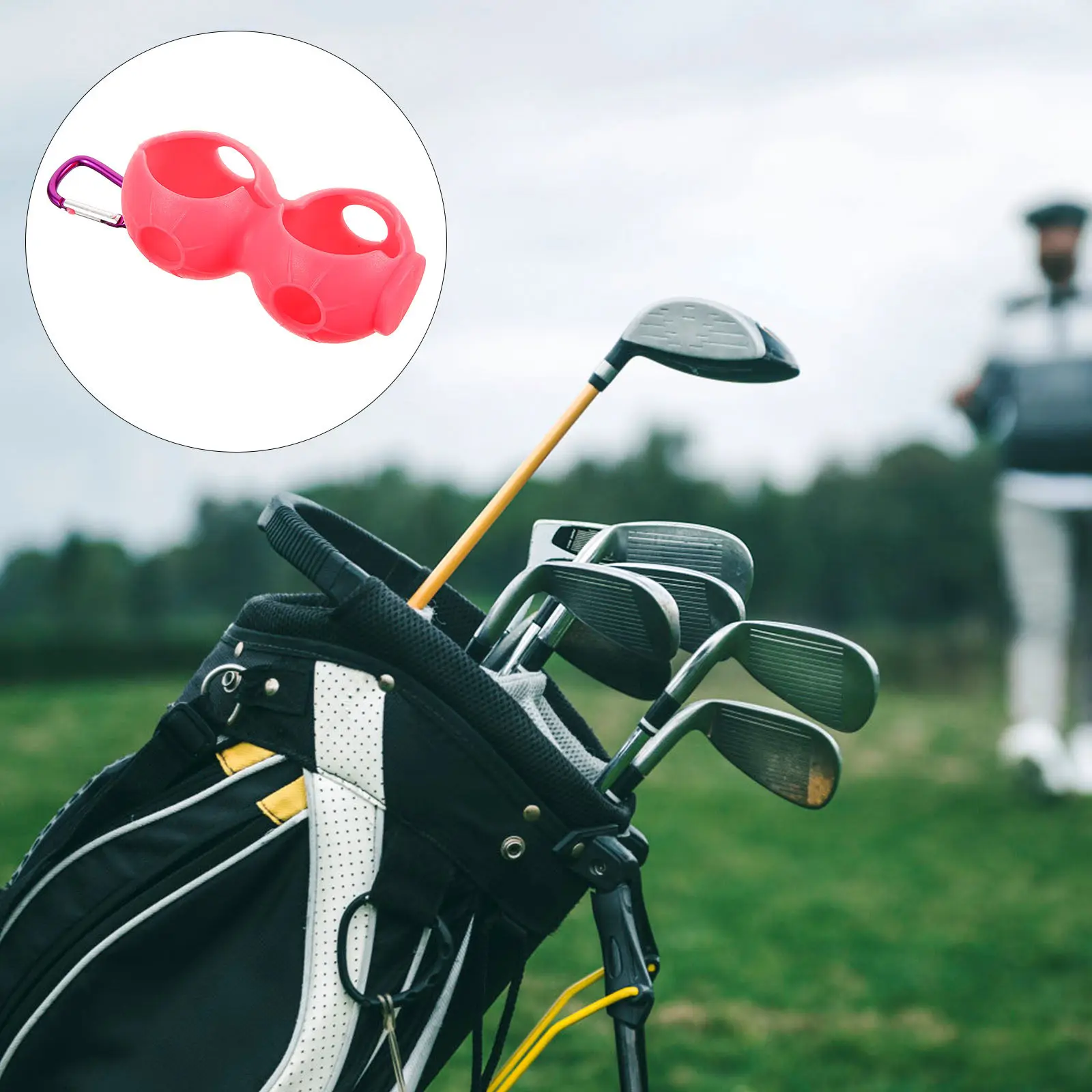 

Elastic Golfs Ball Protector Silicone Holder Buckle Design Portable Golf Ball Sleeve Professional Golf Accessories for Men