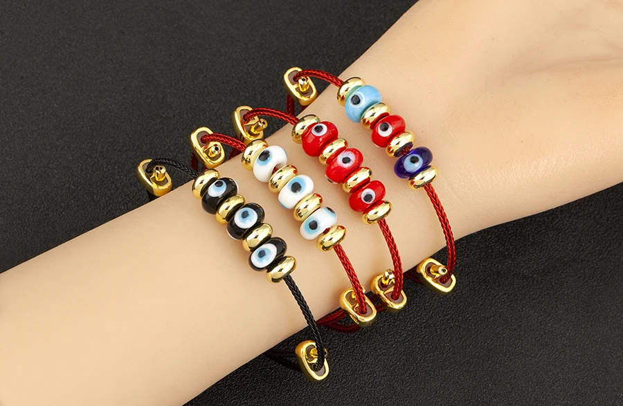 Nidin Neue Mode Glück Türkischen Bösen blick Seil Armband Einstellbar Für Frauen Weibliche Punk Stil Persönlichkeit Design Schmuck Geschenke – Detail 3