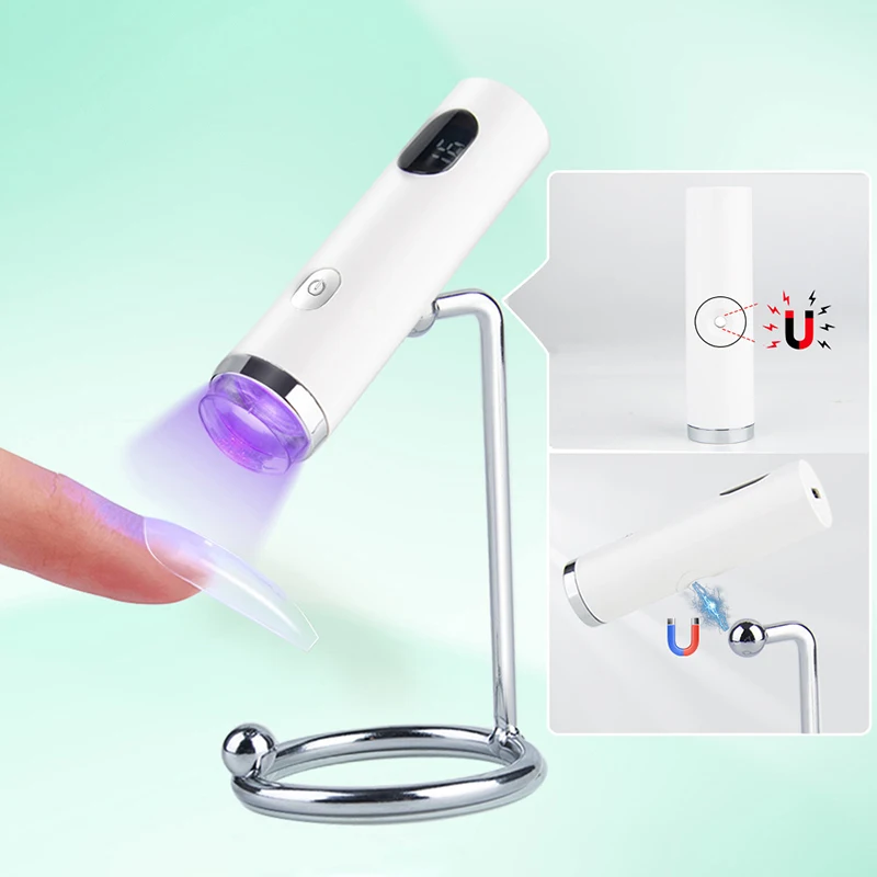 Luz UV com mini lâmpada uv, secador de unhas recarregável usb, cura rápida para gel polonês, cola