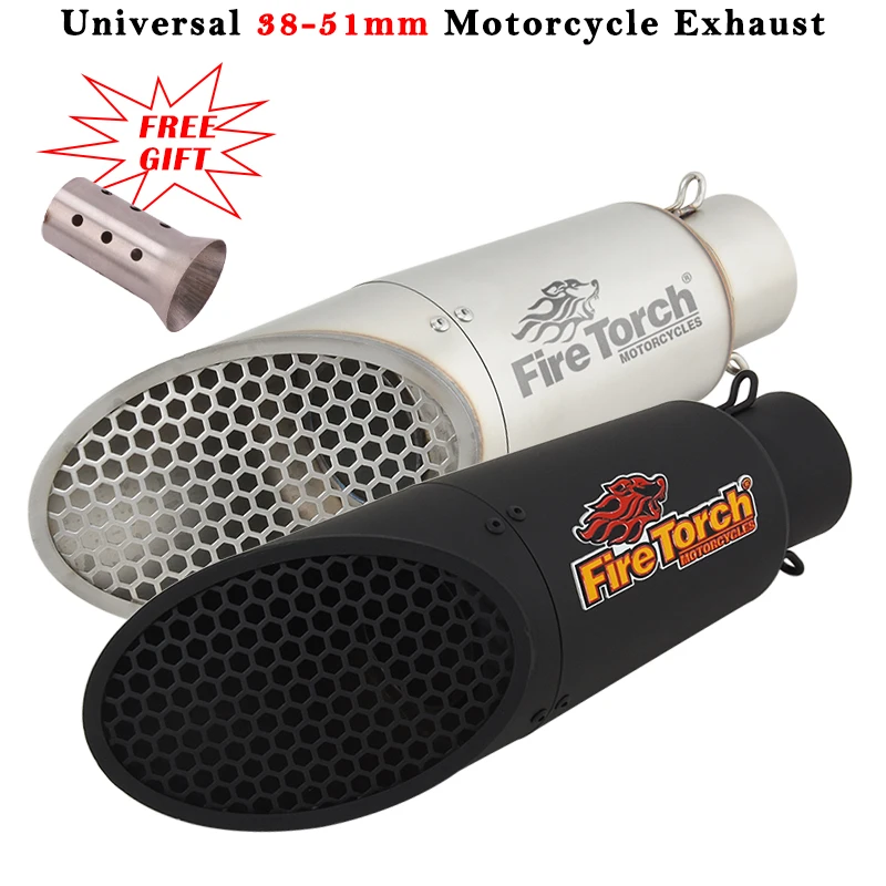 Universal 51mm Motorcycle Exhaust System Escape Modified Muffler For XSR900 MT-10 DUKE 1290 CB650F GSX-S750 S1000R 800MT TNT600