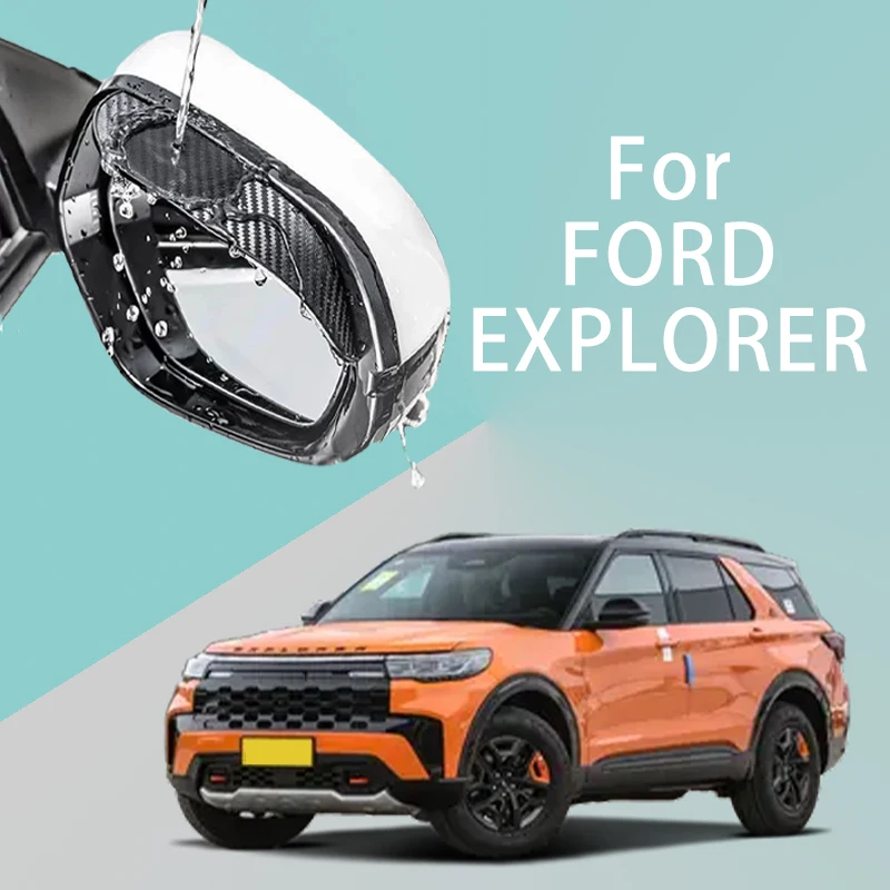 

FOR FPRD EXPLORER Car Rearview Mirror Rain Eyebrow Visor Carbon Fiber Side Automotive exterior protection