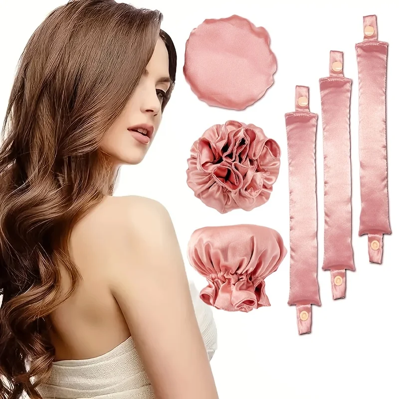 

2pcs/ Silk Imitation Curly Hair Mask - Large Wave Hair curls, Silk imitation non-damaging, heat-free satin Curly hair set