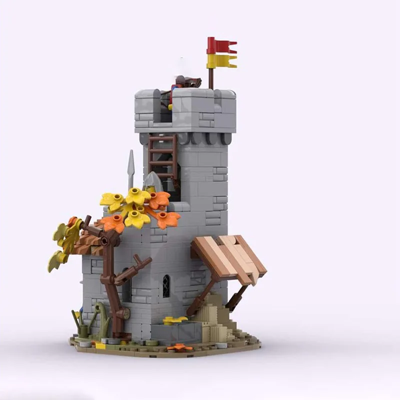 MOC medieval architecture lion knight border checkpoint model DIY assembly building blocks toy children's gift