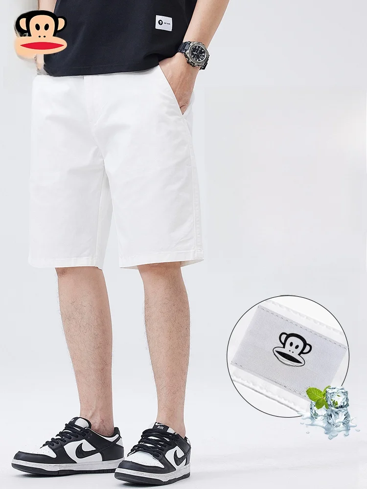 

PaulFrank Heavyweight Retro Japanese Sle Five-Point Cotton Casual orts Men's Summer New Straight Leg Breathable Lightweight