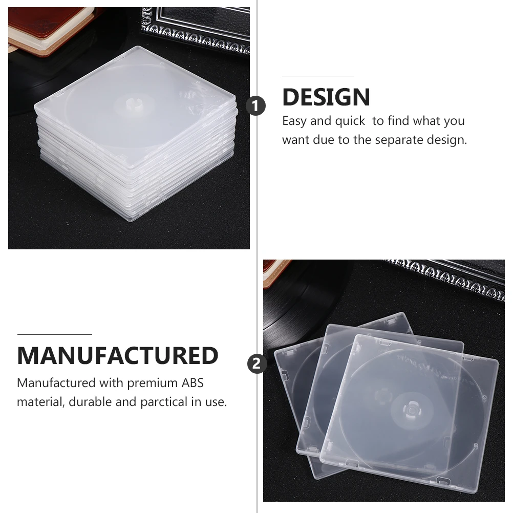 

25 pcs Media Video Storage Portable DVD Storage Media Video Package Compact Holder Square Plastic Large Capacity CD