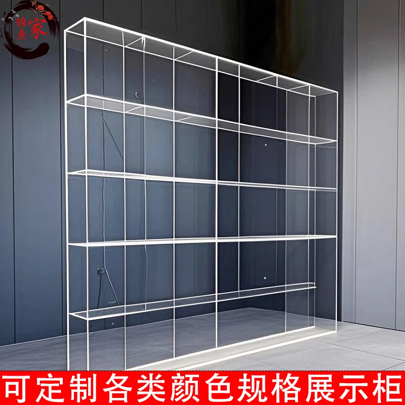 

Transparent acrylic display cabinet with lamp clothing on the wall shoe store wine cabinet figure rack Lego display rack