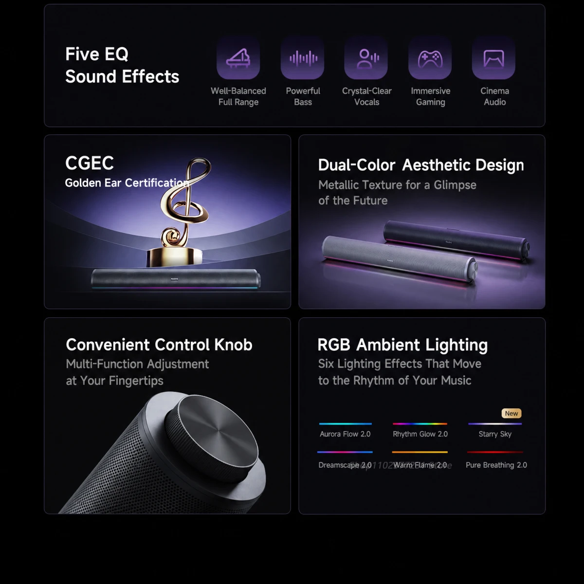 2026 NEW MIJIA REDMI Computer Speaker 2 Pro Four-Unit Two-Channel Stereo RGB Ambient Light Bluetooth 5.0 Built-in Microphone -CN