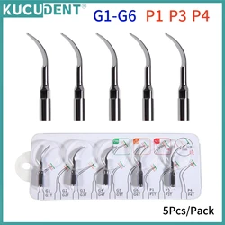 KUCUDENT 5pcs Dental Ultrasonic Scaler Tip fit for EMS/ WOODPECKER Handpiece Perio Scaling Insert Tip G1 G2 G3 G4 G5 G6 P1 P3 P4