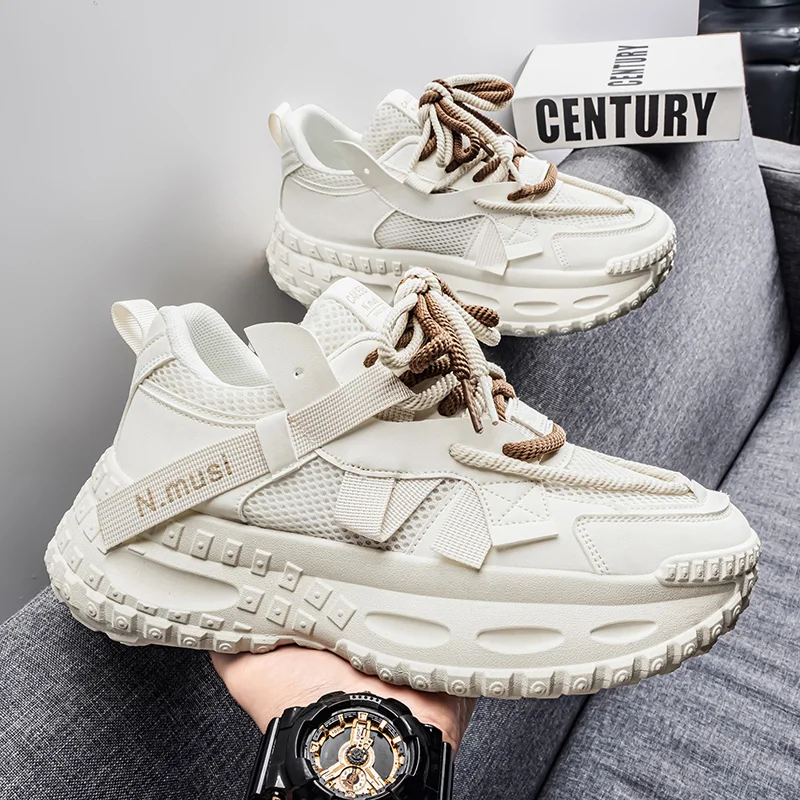 

Осень 2024, новая мужская повседневная обувь, удобная толстая подошва, разноцветные уличные дышащие нескользящие мужские кроссовки, обувь в стиле ретро