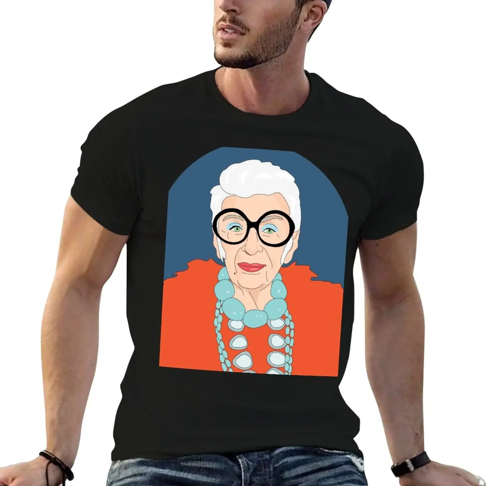 Iris Apfel Portrait Orange Coat T-Shirt cute clothes graphic shirts hippie clothes t shirts for men cotton