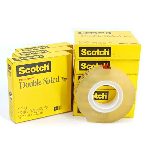 Scotch dubbelhäftande tejp 665, transparent dubbelhäftande tejp, 12,7 mm * 22,8 m/rulle 6 best sales Scotch dubbelsidig - №4