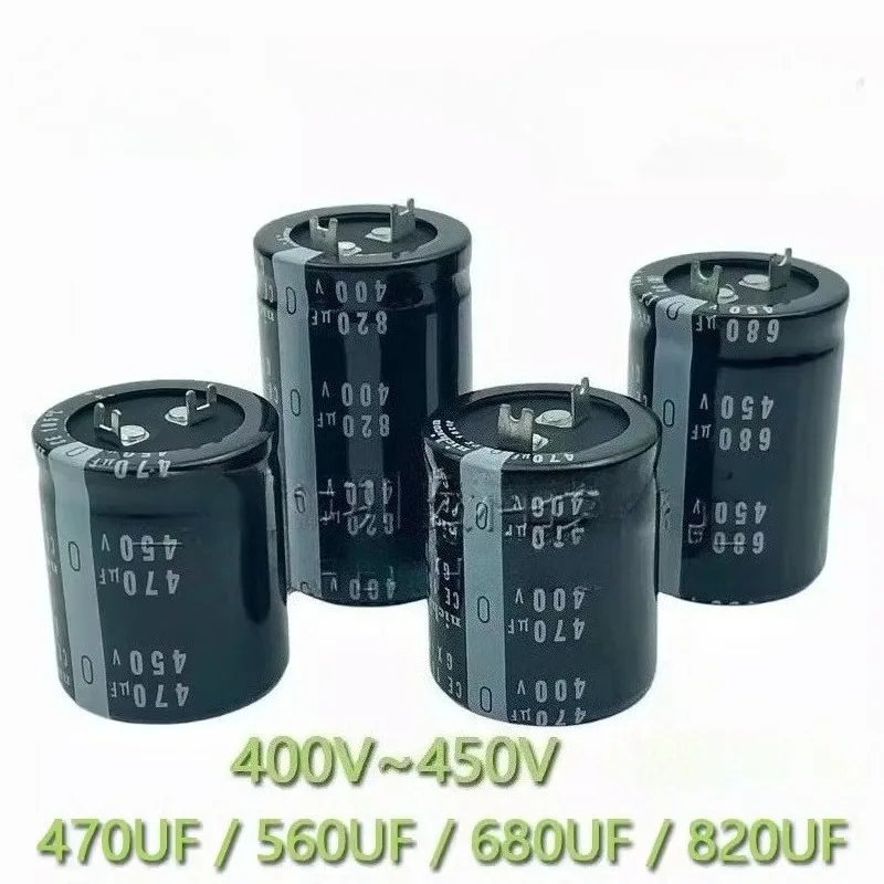 (1 unidade) Capacitor Eletrolítico de Alumínio Nichicon 450V 470UF 560UF 400V 680UF 820UF/450UF com Pinos de Contato em Formato de Chapa para Montagem em Placa