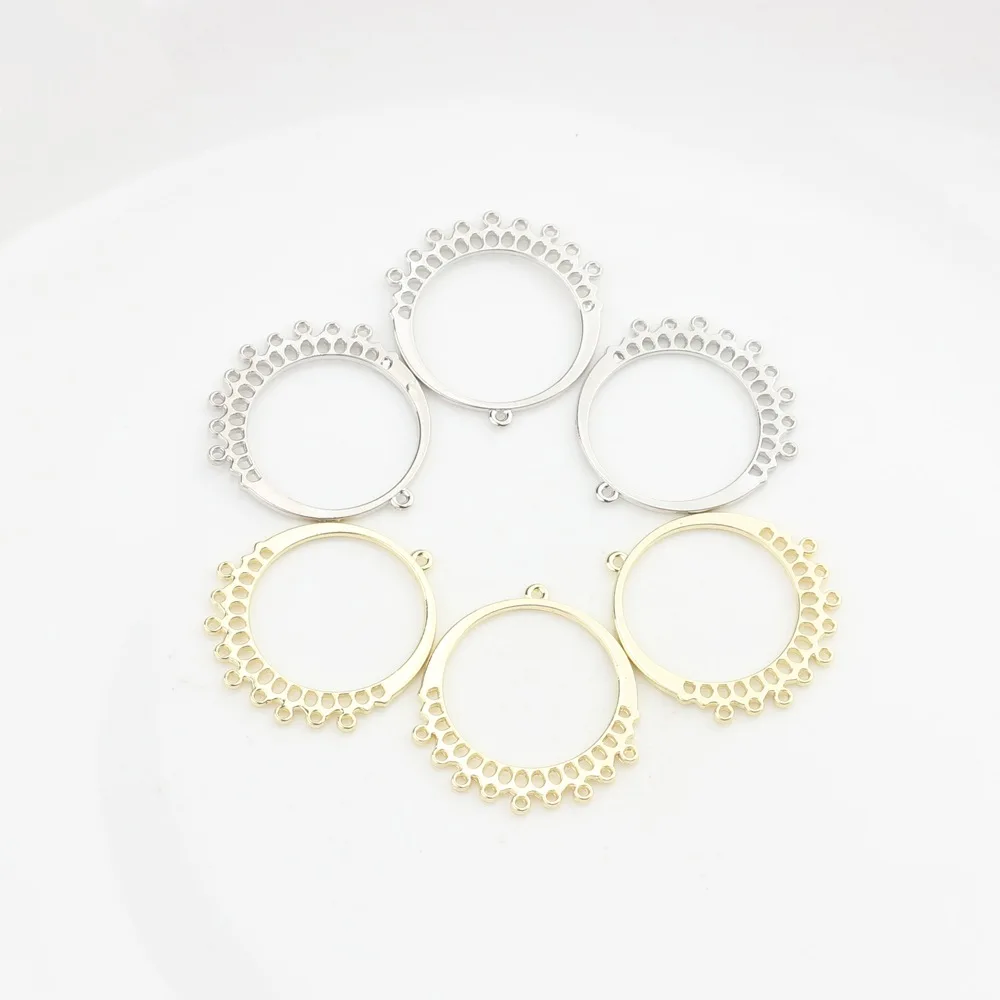 Zinc Alloy Charms Round Shape Circle Connector Tassel Charms For DIY Tassel Earrings Jewelry Making Finding Accessories