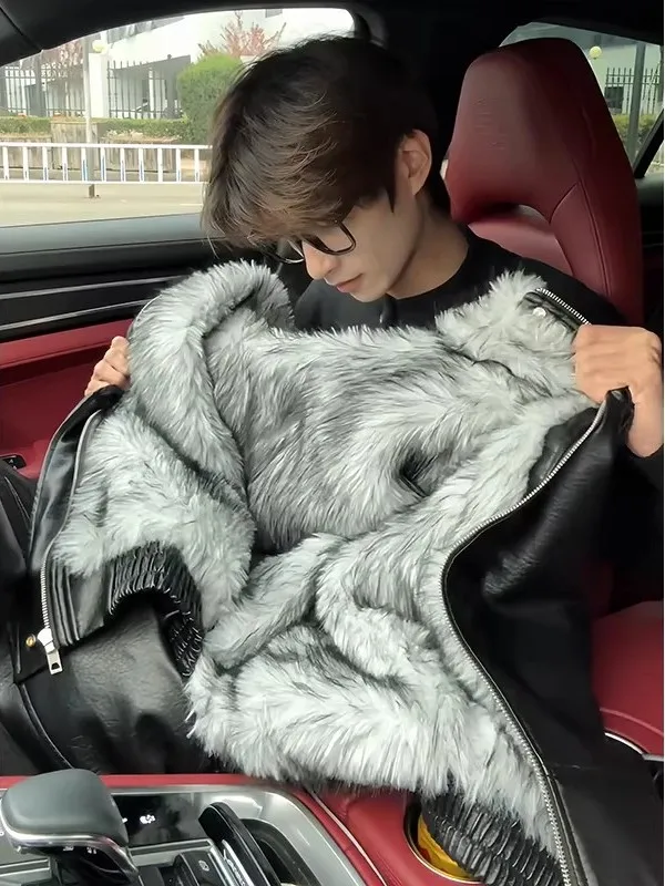 

Мужская кожаная куртка с капюшоном American Sle Bla, хлопковое пальто с меховым воротником, зимняя теплая повседневная куртка