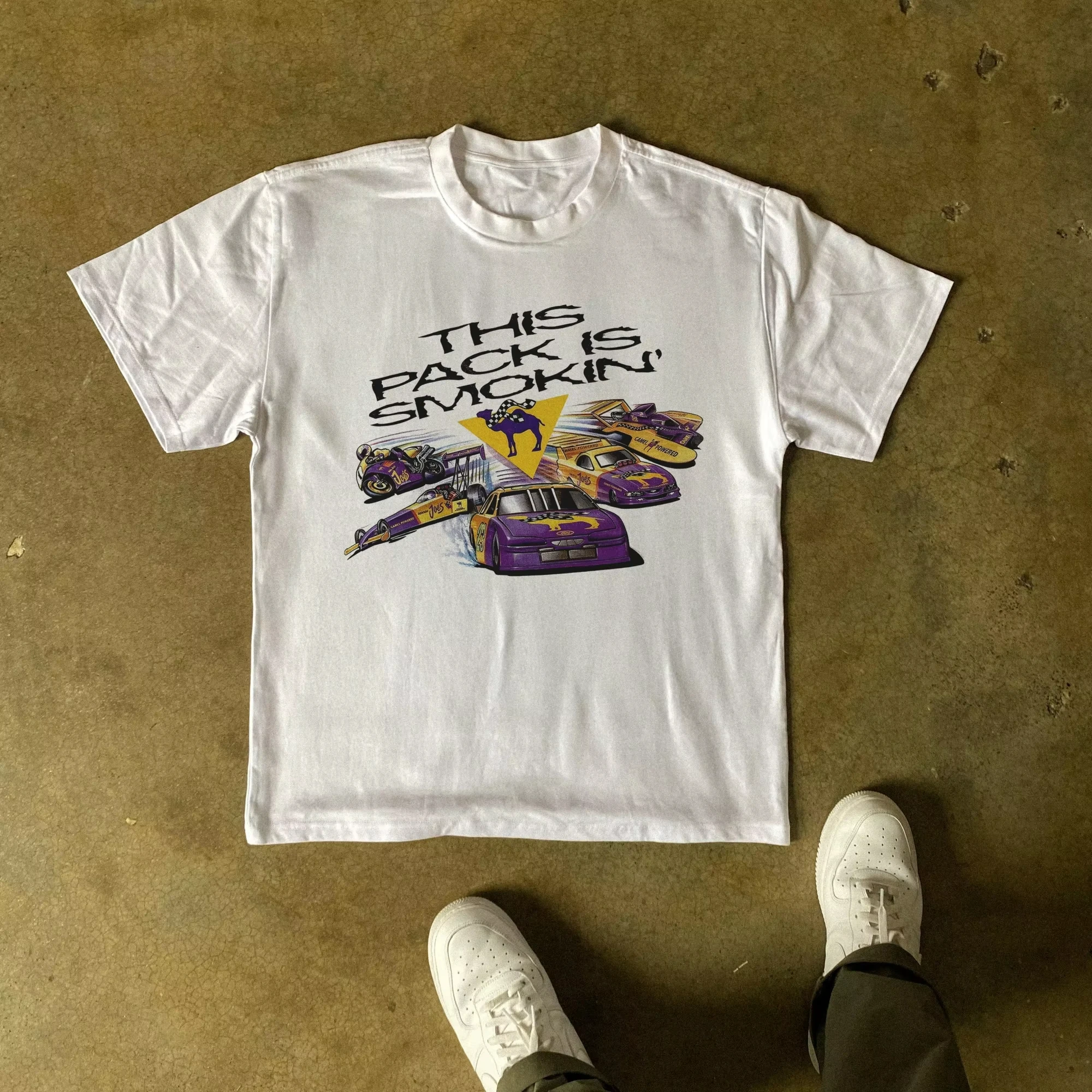 Camel Cigarette Pyramid Classic Graphics Cotton T-Shirt, 2026 New American Style Tough Guy Men's Fashion Streetwear Shirt