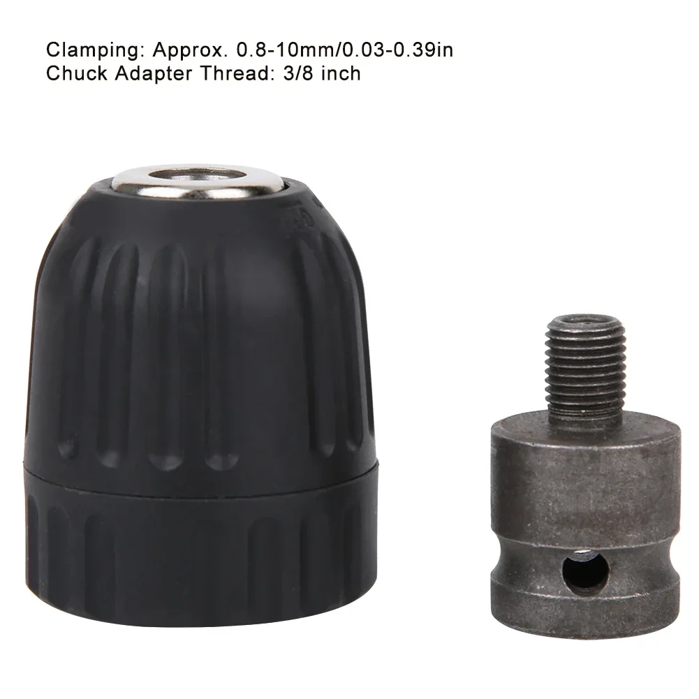 Electric Drill Chuck Hand Tight Clamp Thread Adapter Wrench Conversion Thread Head 0.8‑10mm 3/8‑24UNF for SDS Drill Chuck