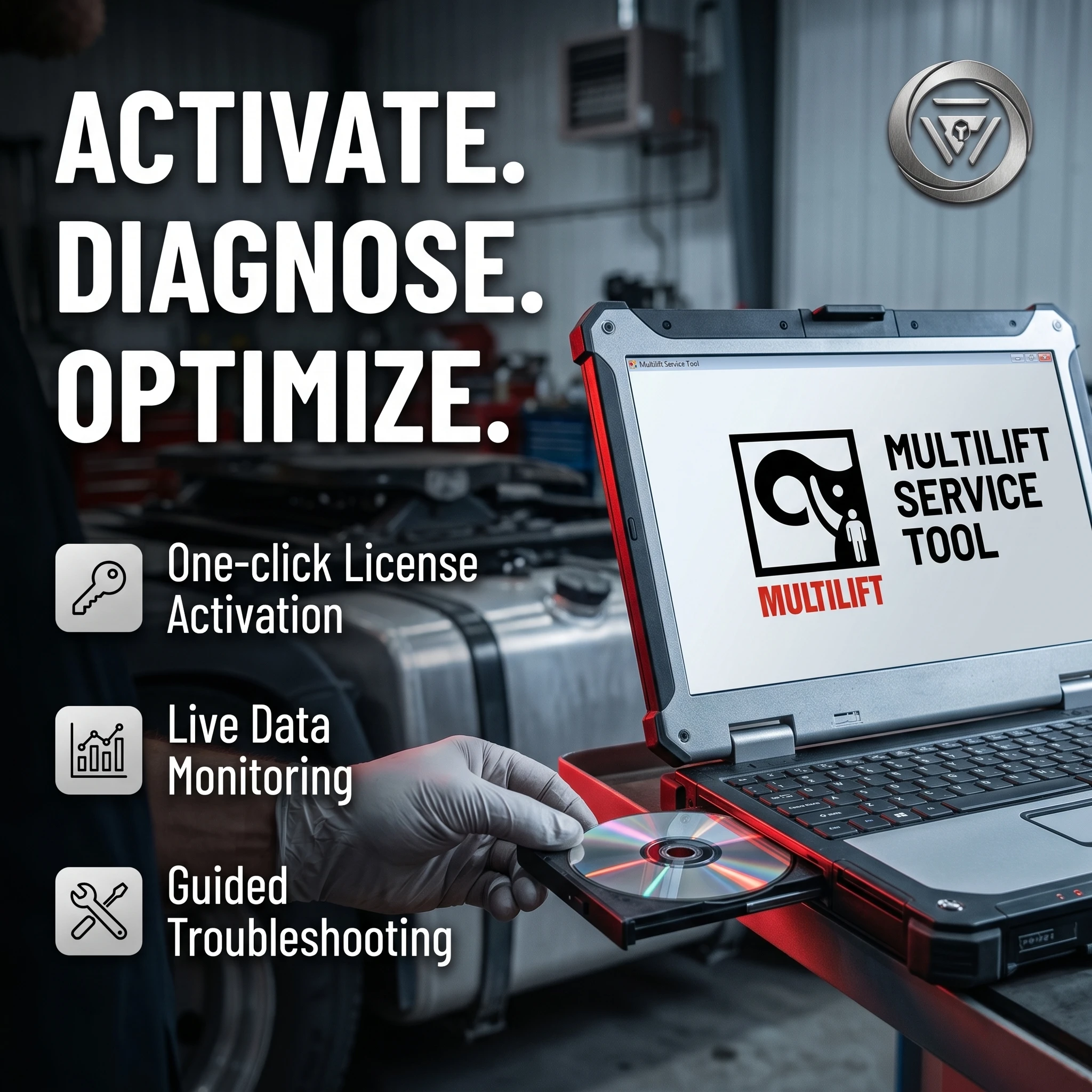 AutoEPC HIAB Cranes Diagnostic Software Package CD [  MULTILIFT Service Tool and Service Display ]+1 Year Login for Multiple PCs