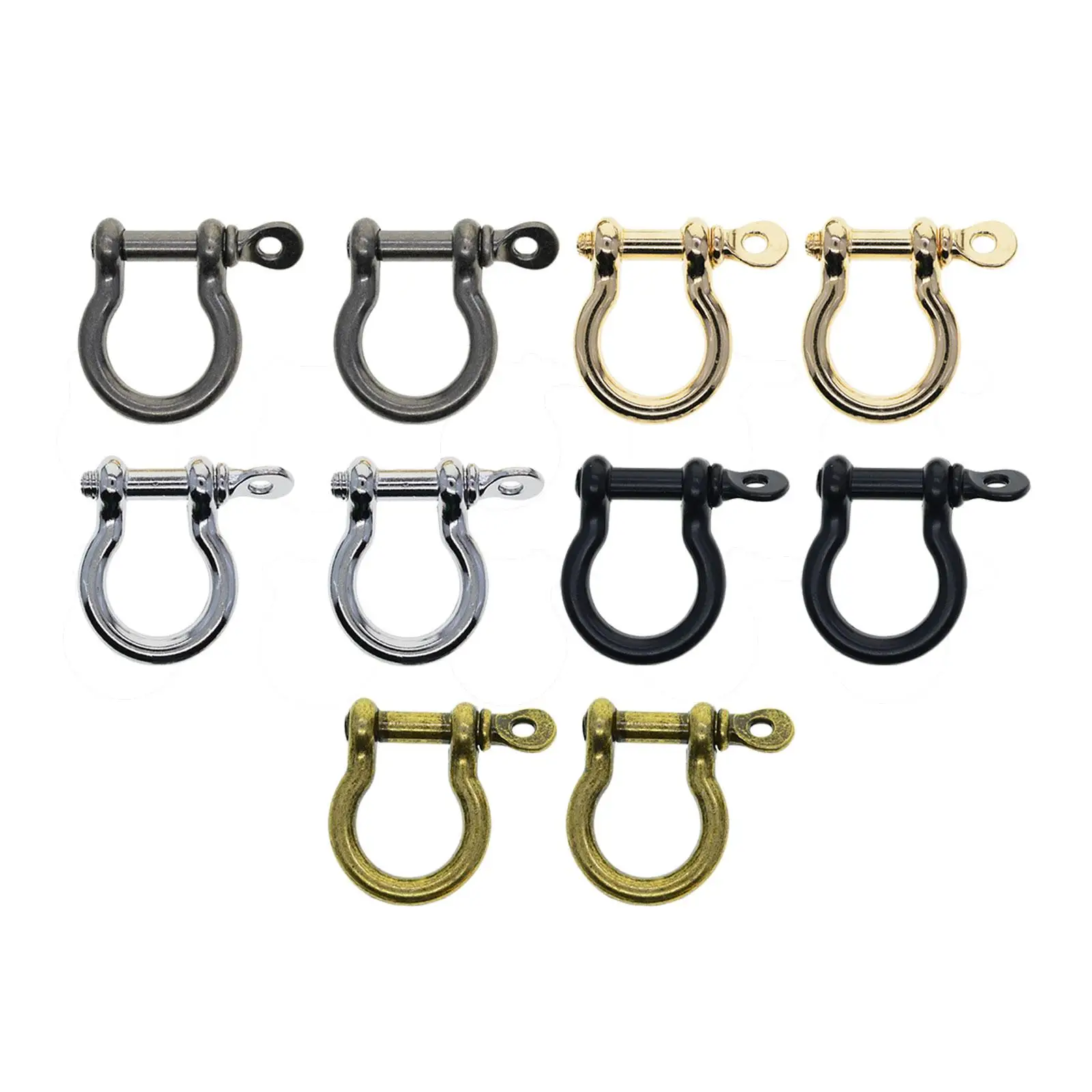 10x Bow Shackle Horseshoe Buckles Zinc Alloy Fasteners Key Chian Screw Pin