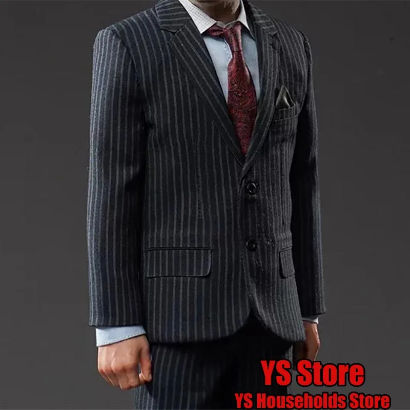 LYNNBOX Original 1/6 Scale Tony Stripe Suit Body Simple Managed Clothes Set Accessory For 12inch Male Head Sculpture Decoration