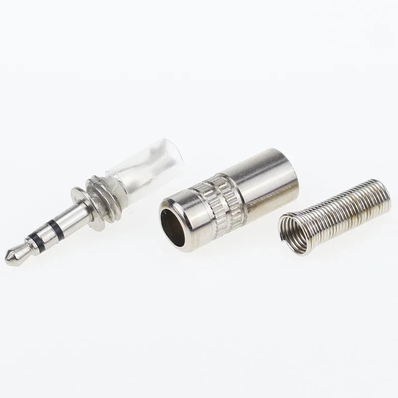 5 pcs 3.5mm 3-Pole Stereo Metal Plug Connector 3.5 Plug & Jack Adapter With Soldering Wire Terminals 3.5mm Stereo Plug