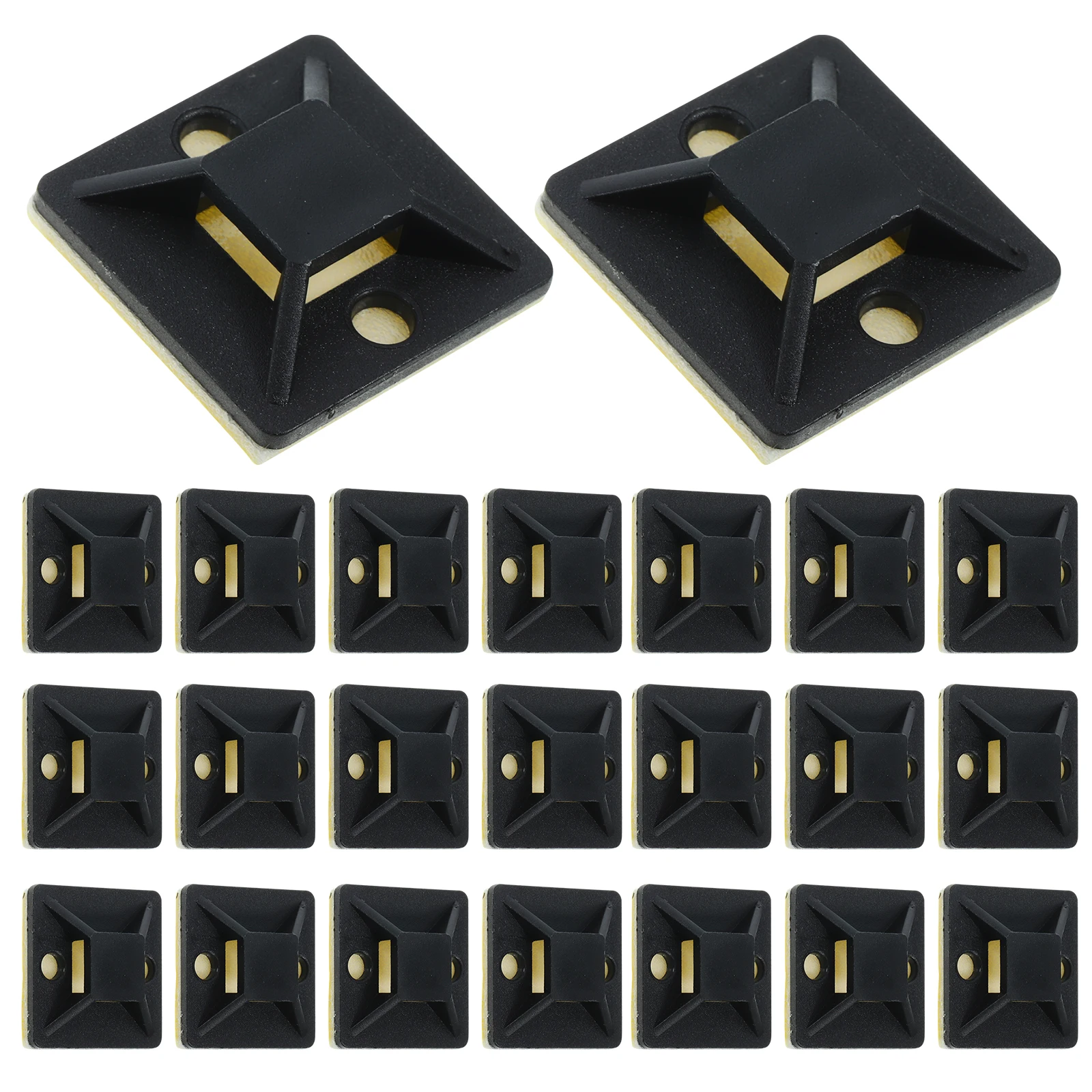 

100pcs Mounting Base Cable Mount Adhesive Holder 0 79 Inch Zip Tie Anchors Wire Tie Downs Self Adhesive Mounts