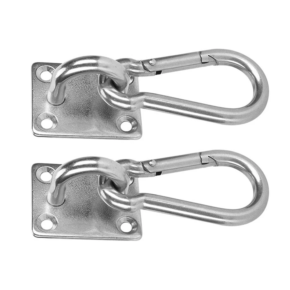 2Pcs Stainless Square Heavy Duty Ceiling Hook Wall Mounted Hook For Yoga Swings Hammocks Bracket Hardware Tool