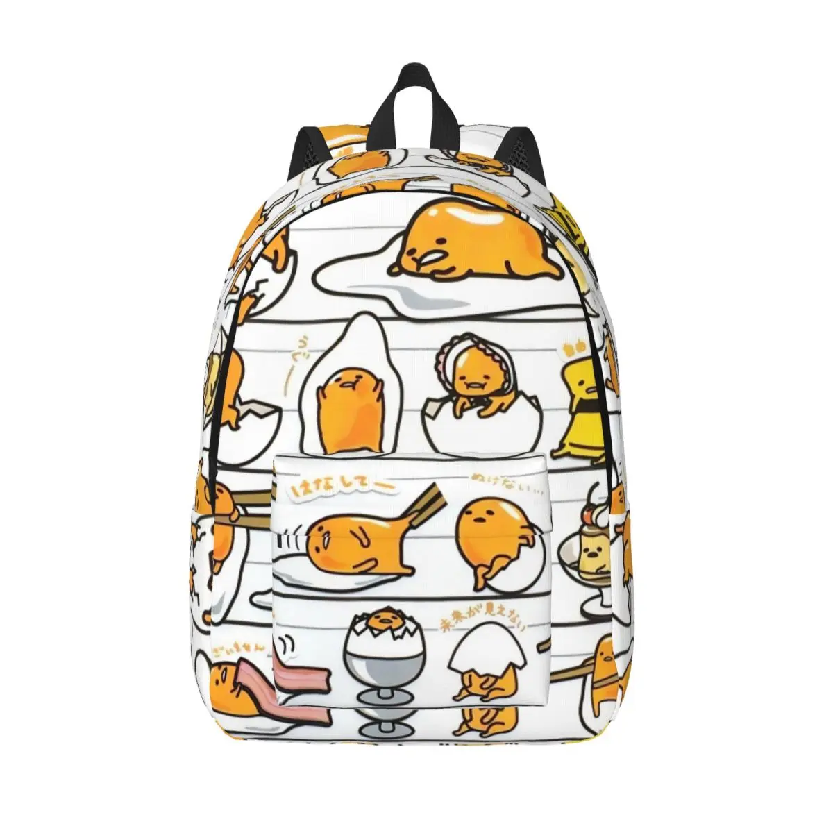 Gudetama Yoga Niedlicher Eier-Cartoon-Rucksack für Grundschule, weiterführende Schule, Studenten, Büchertaschen, Teenager-Tagesrucksack, Geschenk