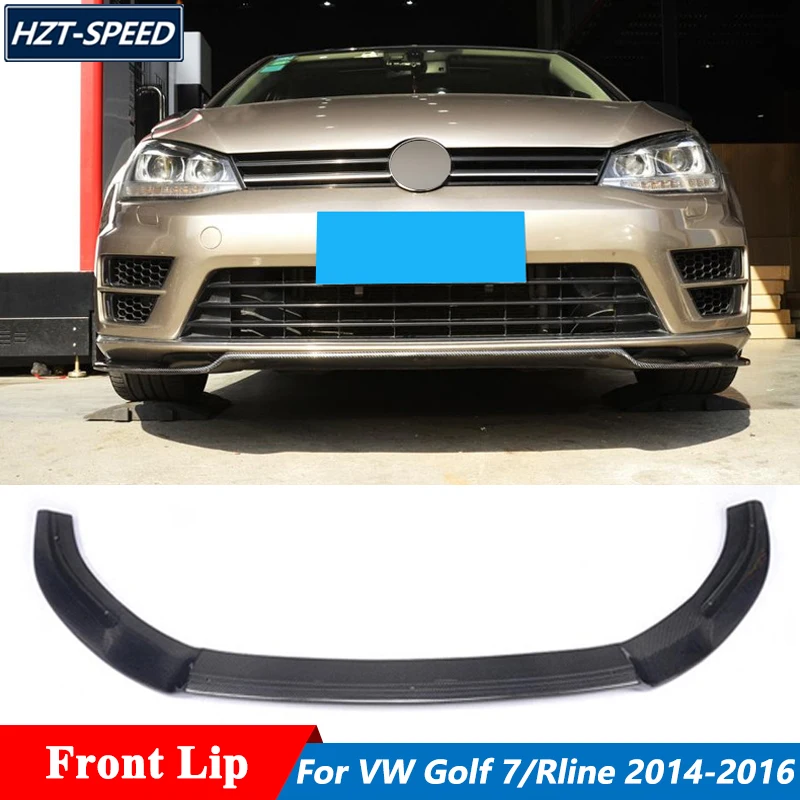 R Carbon Fiber Front Bumper Lip Spoiler Trim For Volkswagen Golf 7 R Rline Tuning 2014-2016