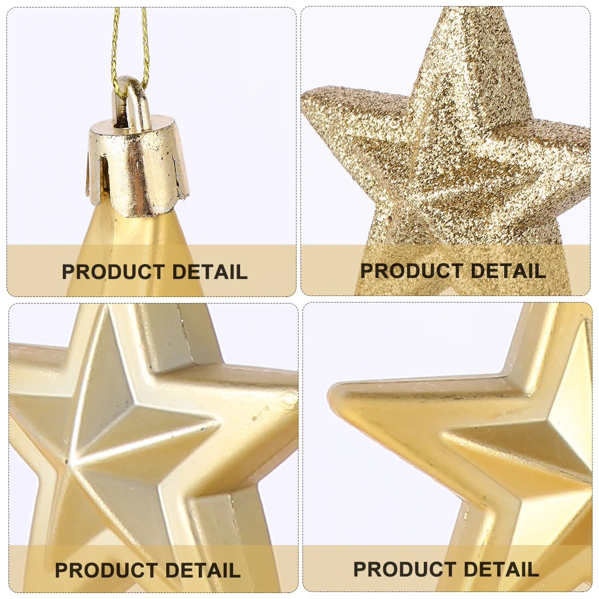 

18 Pcs Christmas Star Ornaments Bulk Hanging Stars Decorations Tree Atar Five-pointed