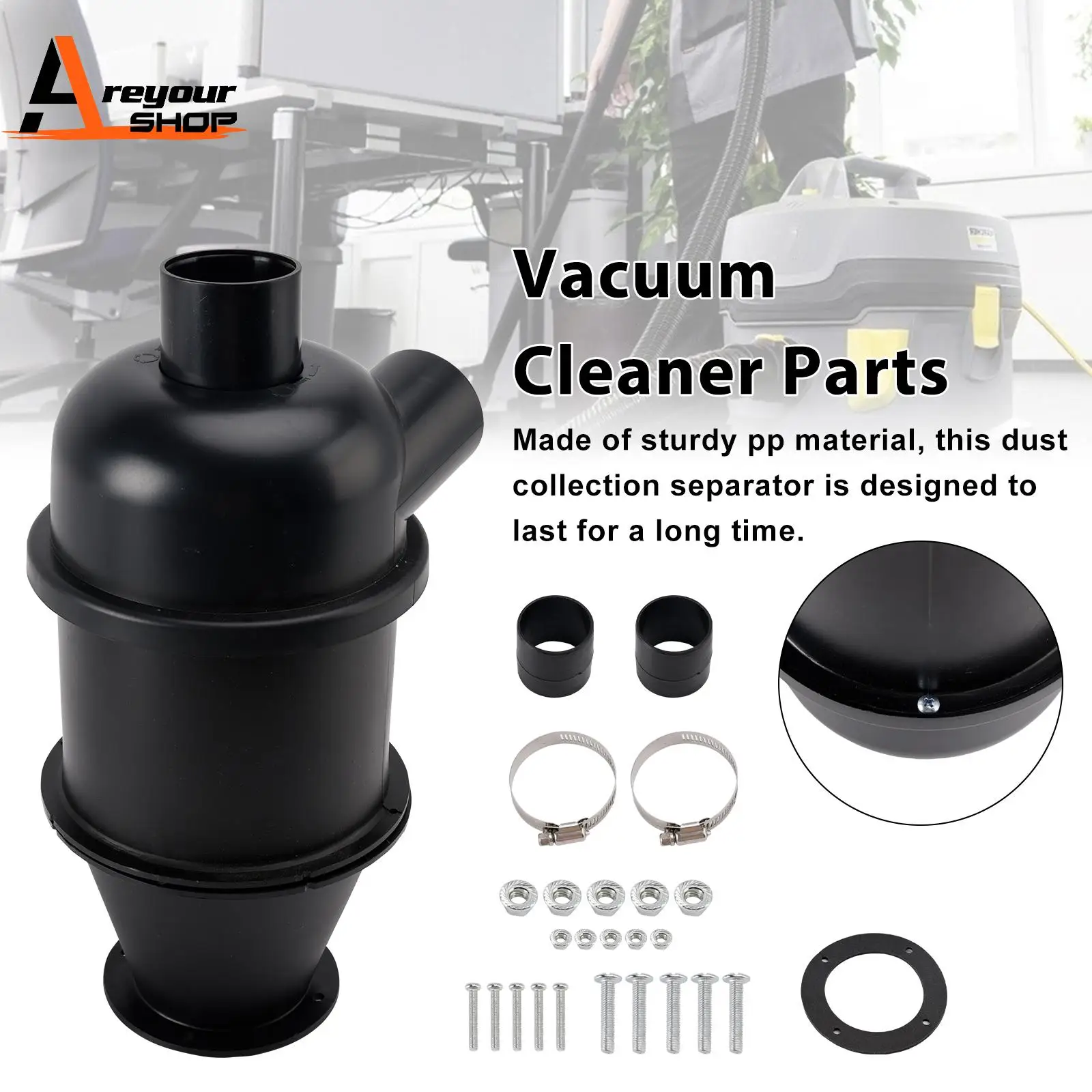 

Cyclone Filter Dust Collector Sturdy Dust Separator for Woodworking Industrial Spindle Vacuum Cleaner Powder Dust Canister