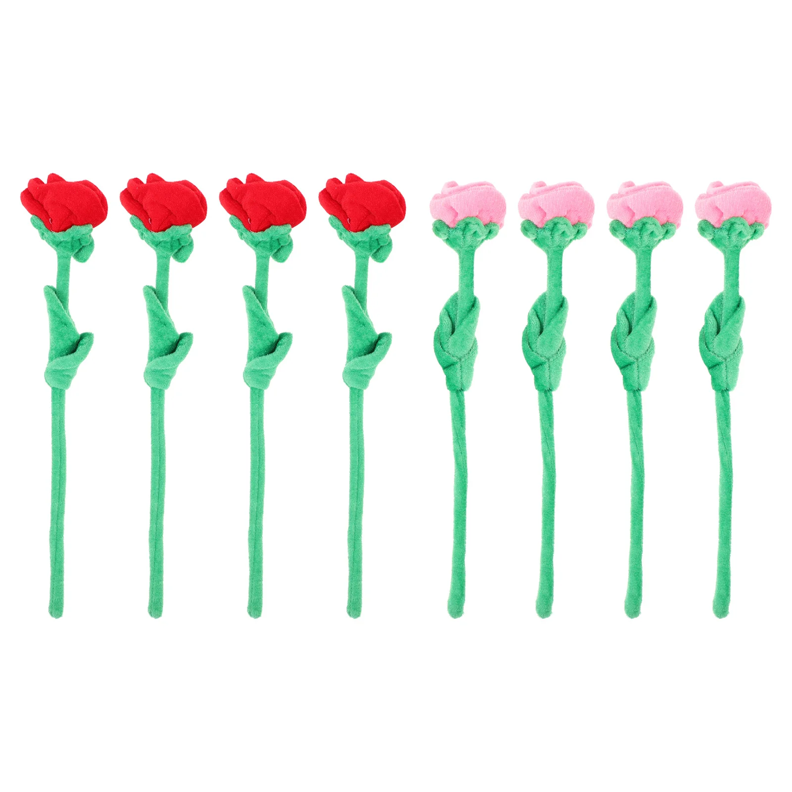 8 Pcs Plush Flower Artificial Flowers Bendable Stem Party Decor Decorative Fabric Crystal The Baby Gifts