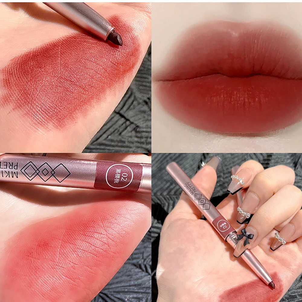 Lip Liner Lipstick Pen Waterproof Long-lasting Matte Lip Contouring  Rotating Lip Liner Pencil Female Makeup Cosmetics 6 Colors