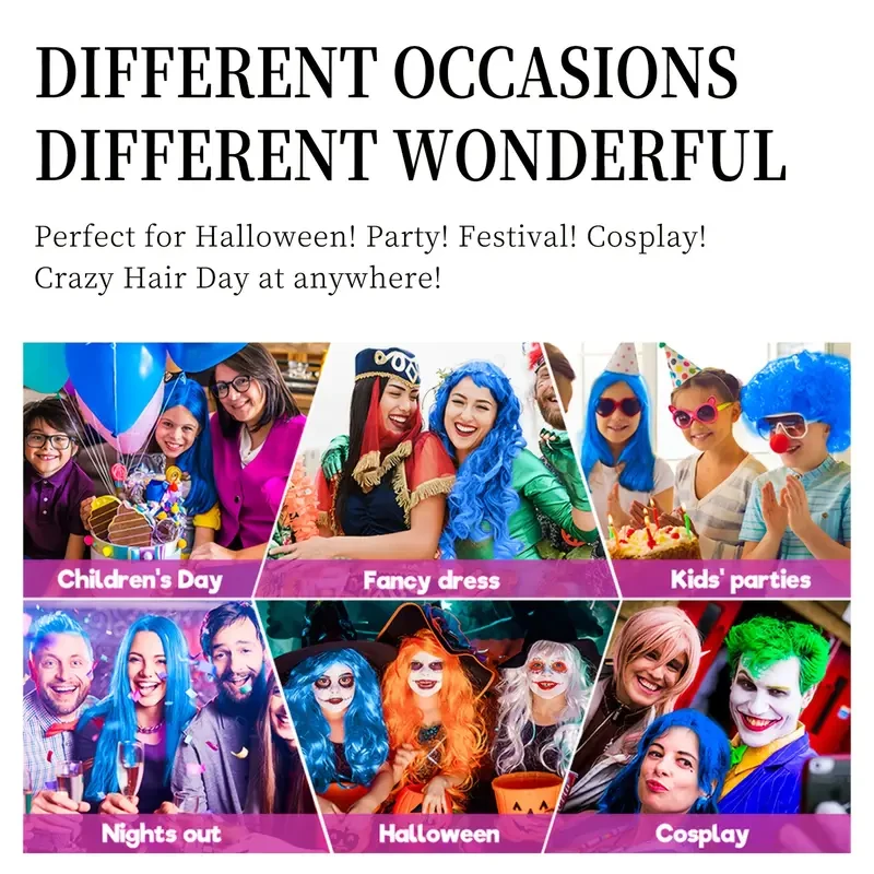 Sevich 8 Color Halloween Hair Color Spray Temporary One-Time Hair Dye Spray DIY Hair Colour Wax Salon Hair Styling for Men Women