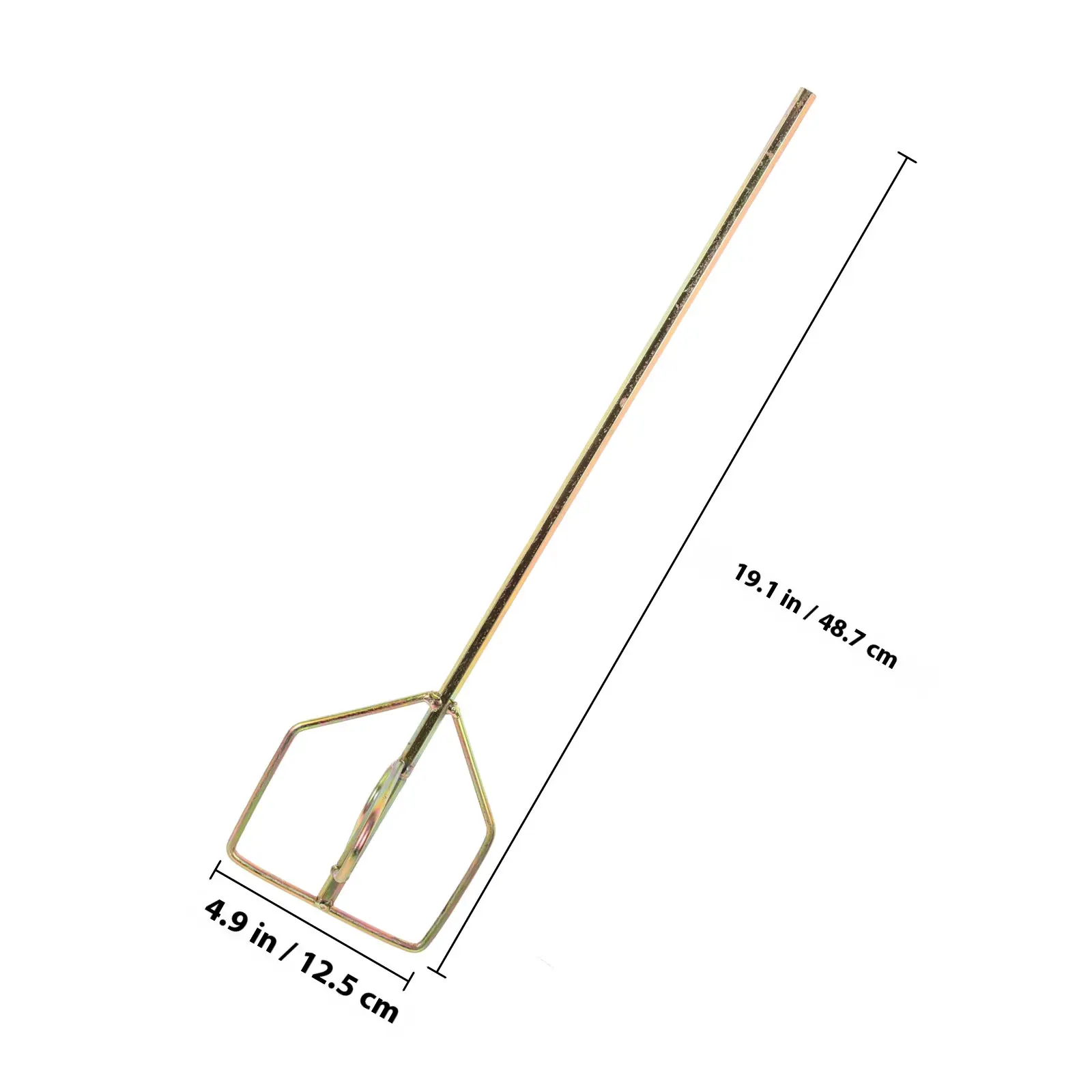 Concrete Mixing Rod for Power Drill – Flat Bottom Steel Paint Stirrer for Cement, Putty, Drywall Mud