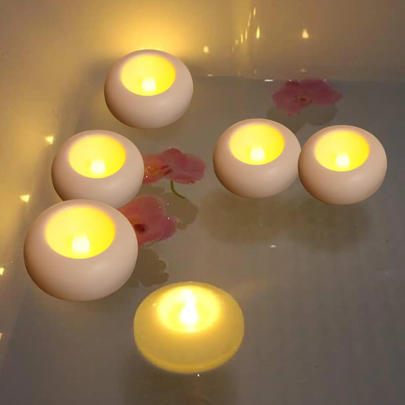 

12Pcs Unscented LED Candles Floating For Valentine's Day Party Wedding Home Bathtub Decor Romantic Confession Candlelight