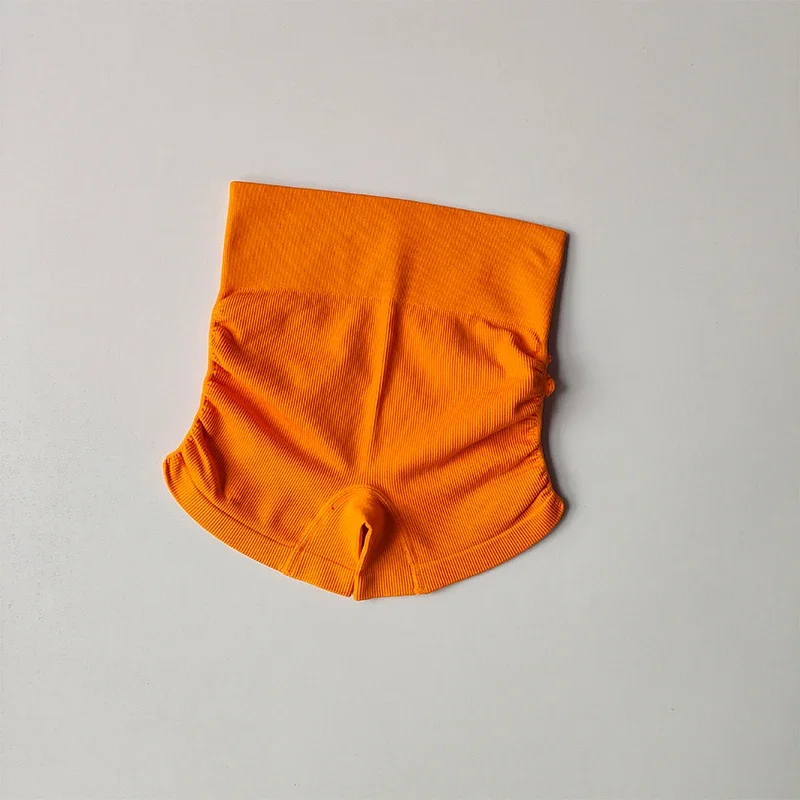 Sexy Plissierte Shorts mit Kordelzug für Damen, Enganliegende Hochgeschnittene Hüftformende Hosen, Atmungsaktive Yoga-Fitness-Dreiviertelhosen – Detail 5