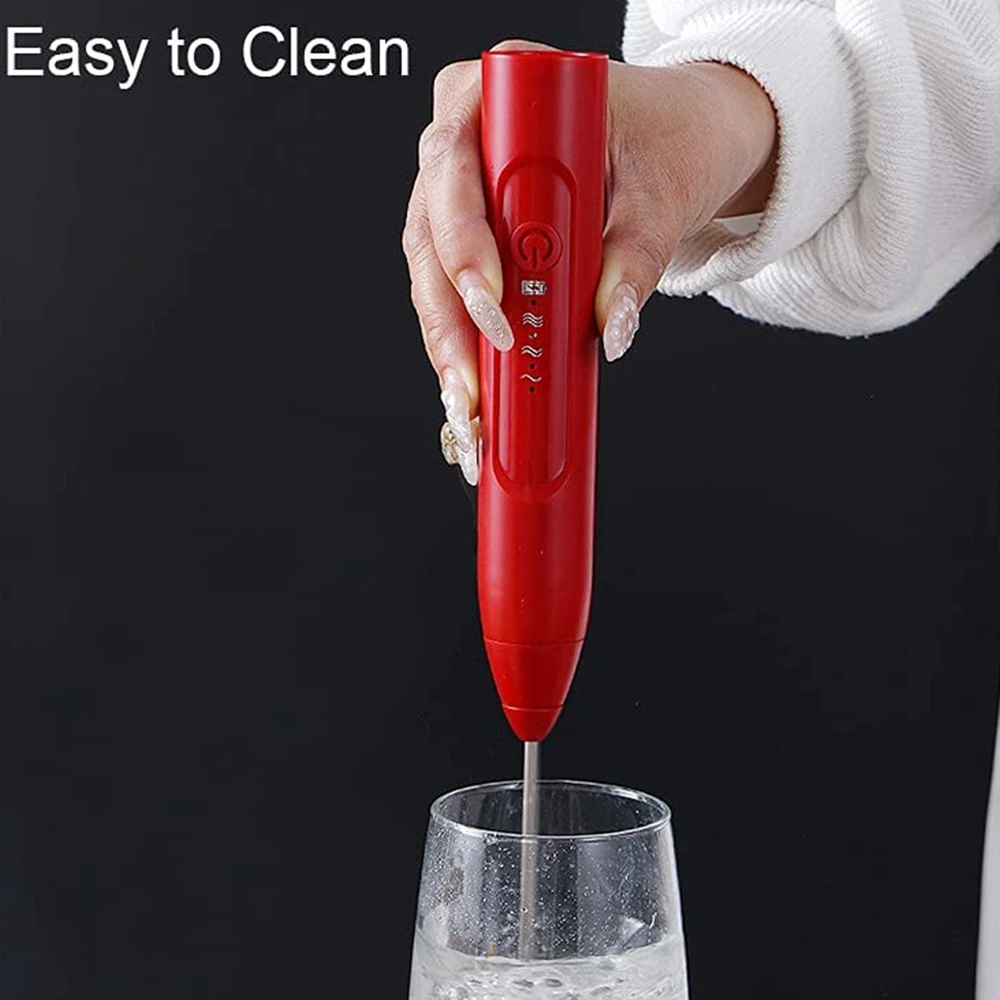 

ABRE-Electric Milk Frother,Coffee Frother Handheld Rechargeable Milk Frother 3 Speeds Drink Mixer For Cappuccino Latte