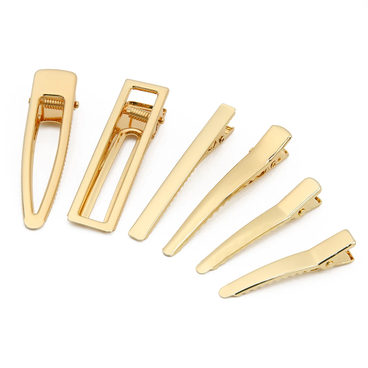 1-2ชิ้น14K คลิปหนีบผมเหล็กชุบทองฐานเปล่าการตั้งค่าสำหรับผู้หญิงสาวทำด้วยมือเครื่องประดับทำมือเครื่องประดับ