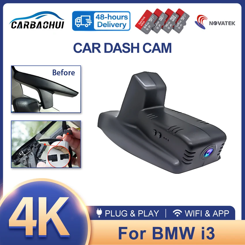 New ! Plug and Play UHD 4K 2160P Hidden WIFI Car Dvr Dash Cam Camera For BMW I3 I01 2013 2014 2015 2016 2017 2018 2019 2020 2021